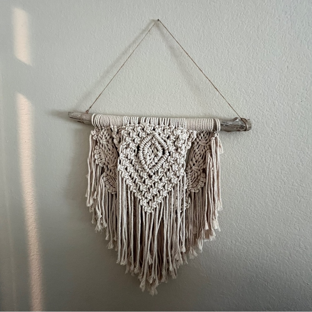 Cream Tapestry with Intricate Knotwork and Fringe